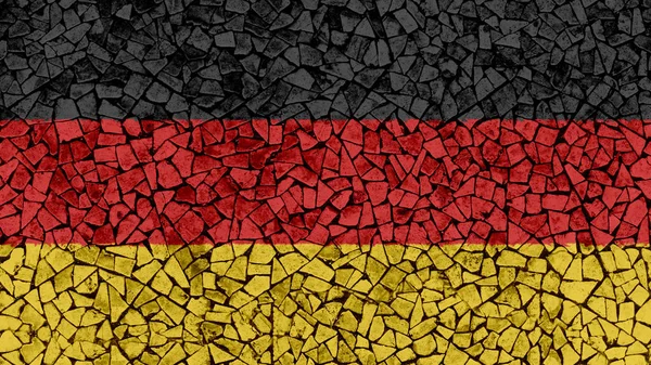 Płytki mozaikowe malarstwo pod banderą Niemiec — Zdjęcie stockowe