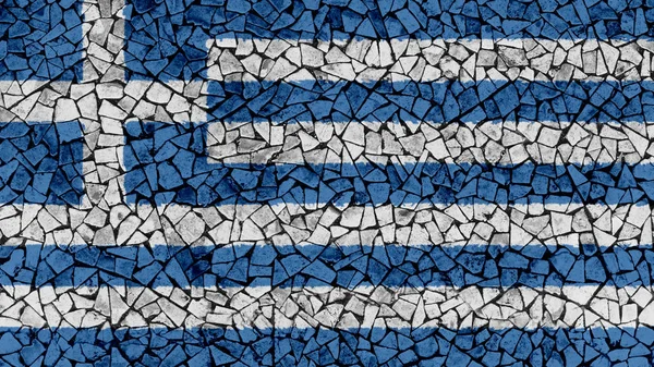 Mosaico Pittura della Grecia Bandiera — Foto Stock