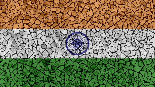 Mosaico Pittura della bandiera indiana — Foto Stock