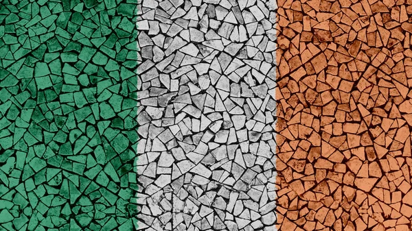 Mosaik kakel målning av Irland flagga — Stockfoto