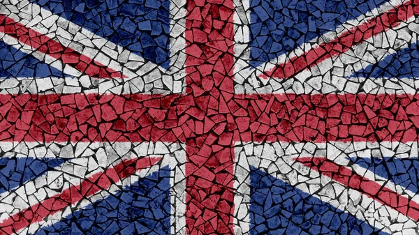 Mosaico Pittura del Regno Unito Union Jack Flag — Foto Stock