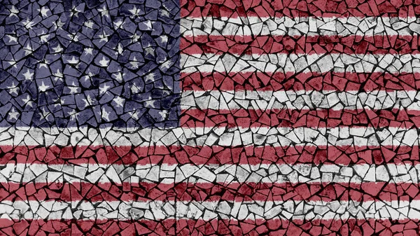 Mosaic Tiles Painting of US Stars And Stripes Flag — Stock Photo, Image