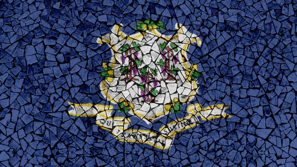 Мозаика с изображением флага Коннектикута — стоковое фото