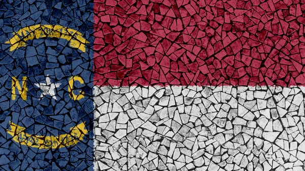 北卡罗来纳州国旗的马赛克瓷砖绘画 — 图库照片