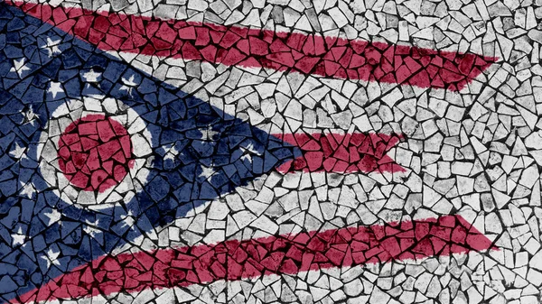 Mosaic Tiles Painting of Ohio Flag — Stock Photo, Image