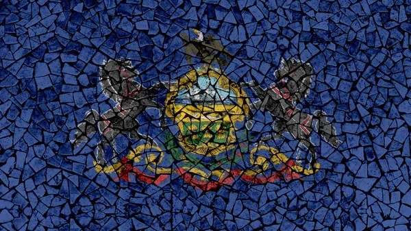 Mosaico Pittura di Pennsylvania Bandiera — Foto Stock
