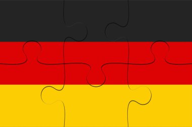 Almanya bayrağı parçalı bulmaca, 3d çizim