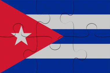 Küba bayrağı parçalı bulmaca, 3d çizim
