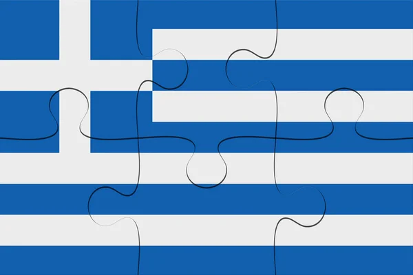 ギリシャ国旗ジグソー パズル、3 d イラストレーション — ストック写真