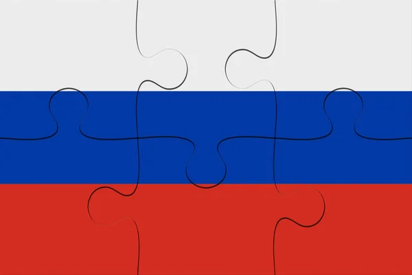 Rusland vlag Jigsaw Puzzle, 3d illustratie — Stockfoto