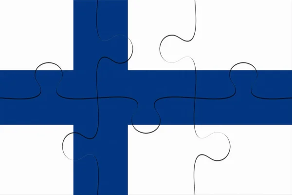 Finsko vlajka Puzzle, 3d obrázek — Stock fotografie