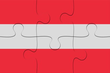 Avusturya bayrağı parçalı bulmaca, 3d çizim