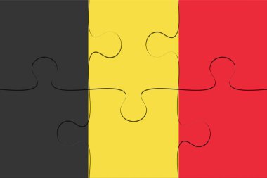 Belçika bayrağı parçalı bulmaca, 3d çizim