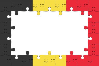 Belçika bayrağı parçalı bulmaca parçaları ile kopya alanı, 3d resim çerçeve