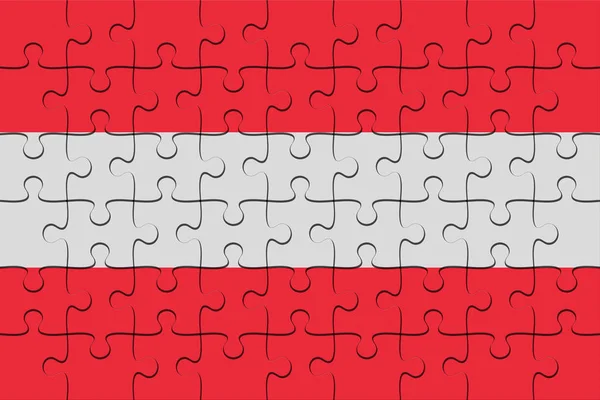 Rompecabezas de bandera de Austria, ilustración 3d — Foto de Stock