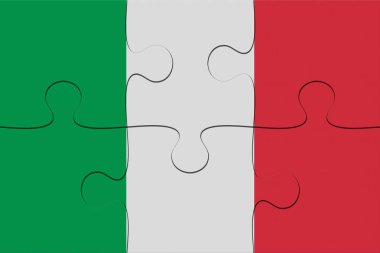 İtalya bayrağı parçalı bulmaca, 3d çizim