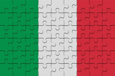 İtalya bayrağı parçalı bulmaca, 3d çizim