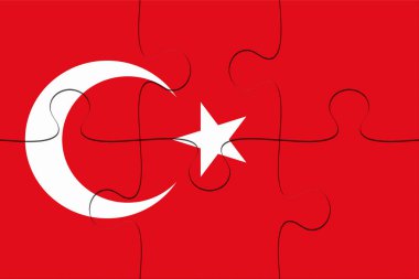 Türkiye bayrağı parçalı bulmaca, 3d çizim