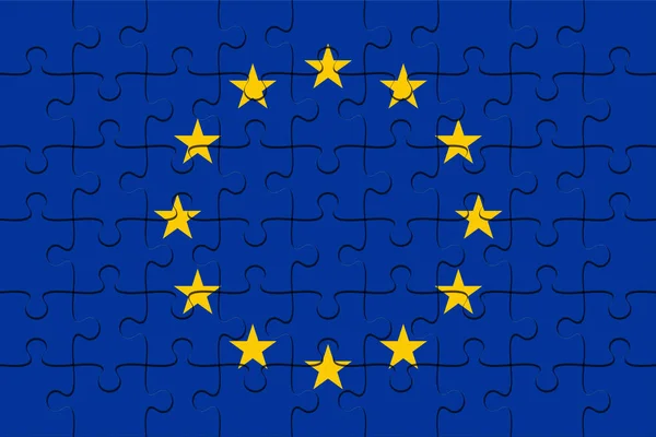 EU vlag Jigsaw Puzzle, 3d illustratie — Stockfoto