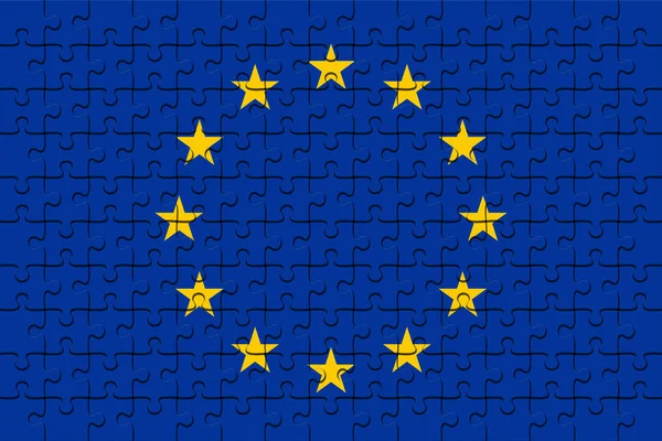 EU vlag Jigsaw Puzzle, 3d illustratie — Stockfoto