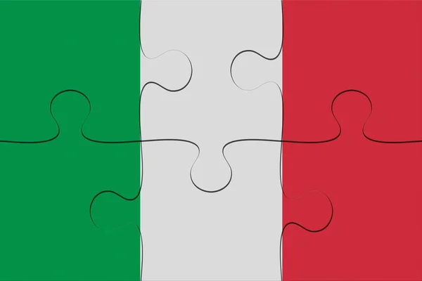 Itália Bandeira Jigsaw Puzzle, ilustração 3D — Fotografia de Stock