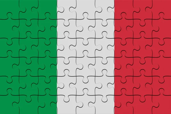 Itália Bandeira Jigsaw Puzzle, ilustração 3D — Fotografia de Stock