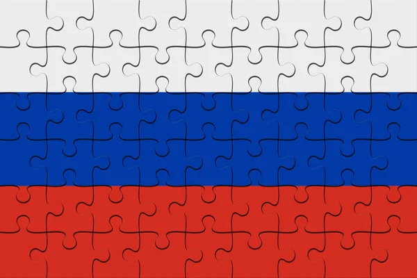 Rusland vlag Jigsaw Puzzle, 3d illustratie — Stockfoto