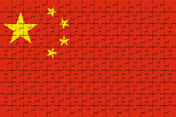 China Bendera Jigsaw Puzzle, 3d ilustrasi — Stok Foto