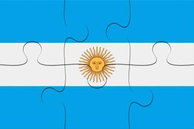 Arjantin bayrağı parçalı bulmaca, 3d çizim