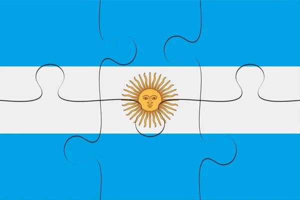 Argentina Bandeira Jigsaw Puzzle, ilustração 3D — Fotografia de Stock