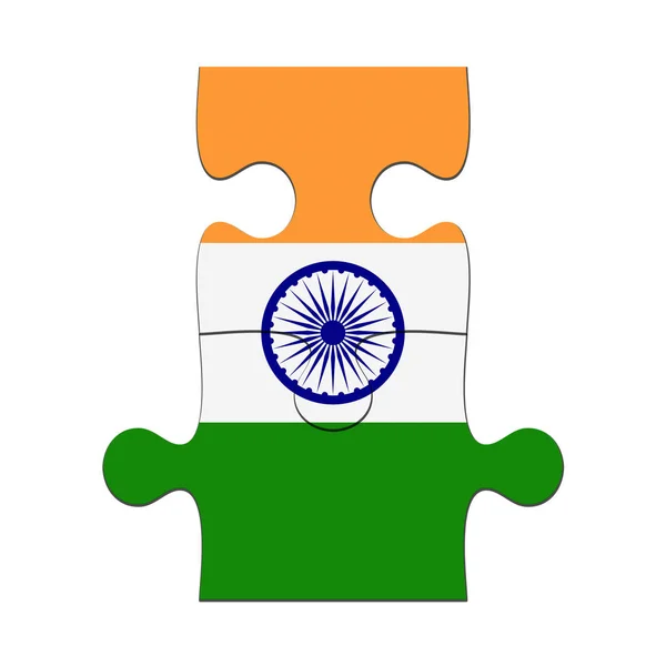 India Bandiera puzzle pezzi, illustrazione 3d — Foto Stock