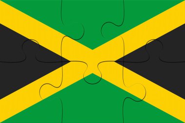 Jamaika bayrağı parçalı bulmaca, 3d çizim