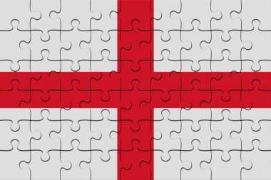 İngiltere bayrağı parçalı bulmaca, 3d çizim