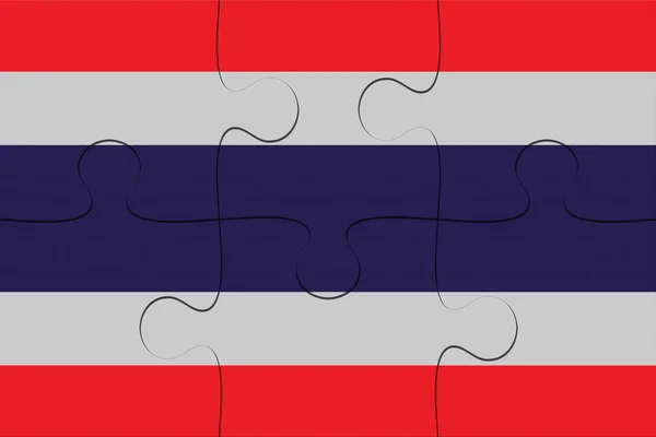 Tajlandia Flag puzzli, ilustracja 3d — Zdjęcie stockowe