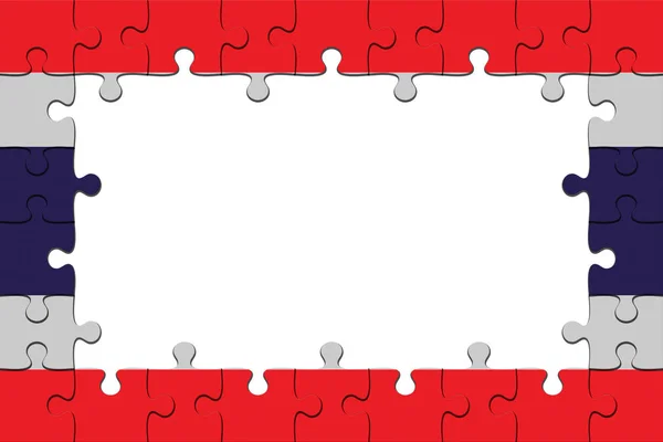 Marco de Tailandia bandera Jigsaw Puzzle piezas con espacio de copia, 3d ilustración — Foto de Stock