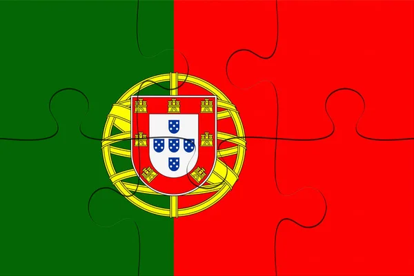 Portugal Flag Jigsaw Puzzle, 3d illustration — Stock Photo, Image