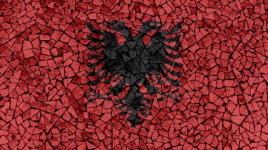 Mozaik çini boyama Arnavutluk bayrağı
