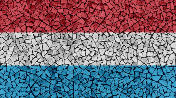 Mosaico de pintura de la bandera de Luxemburgo —  Fotos de Stock