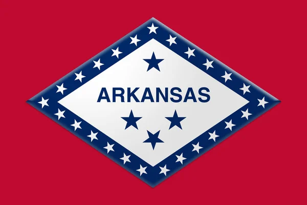 Illustration 3D du drapeau de l'Arkansas — Photo