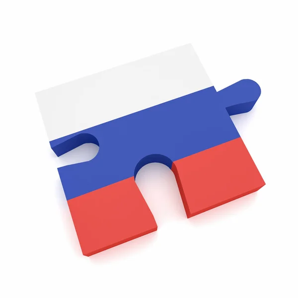 Puzzel stuk met Rusland vlag, 3d illustratie — Stockfoto