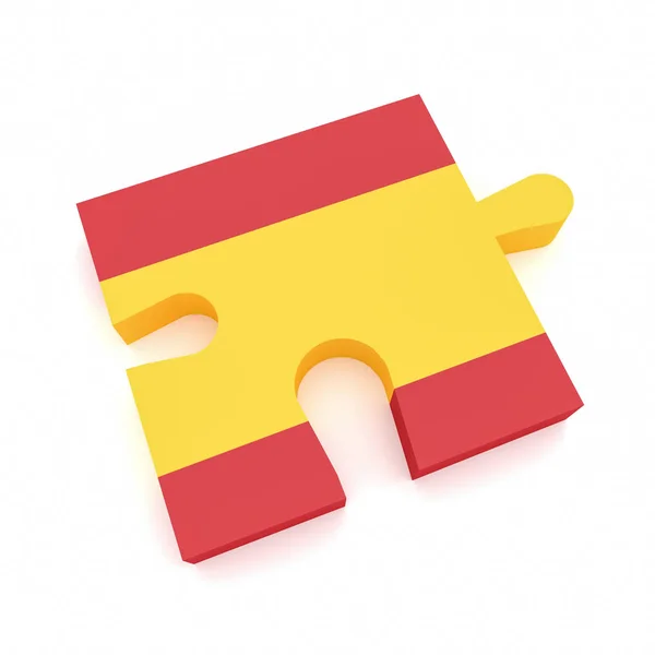 Puzzle darab a Spanyolország lobogója, 3D-s illusztráció — Stock Fotó