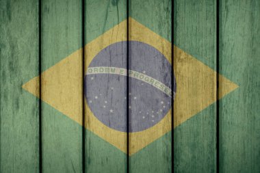 Brezilya bayrağı ahşap çit