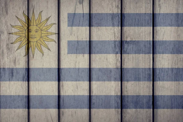 Valla de madera Bandera de Uruguay —  Fotos de Stock