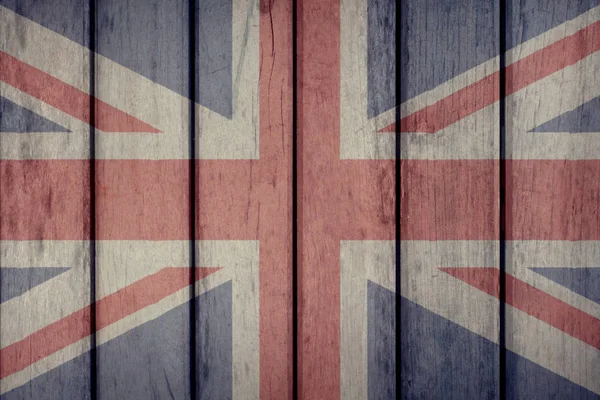 Storbritannien Union Jack flaggan trästaket — Stockfoto