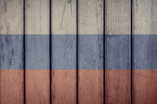 Rusland vlag houten hek — Stockfoto