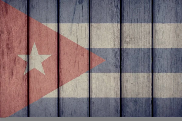 Bandera de Cuba Valla de Madera — Foto de Stock