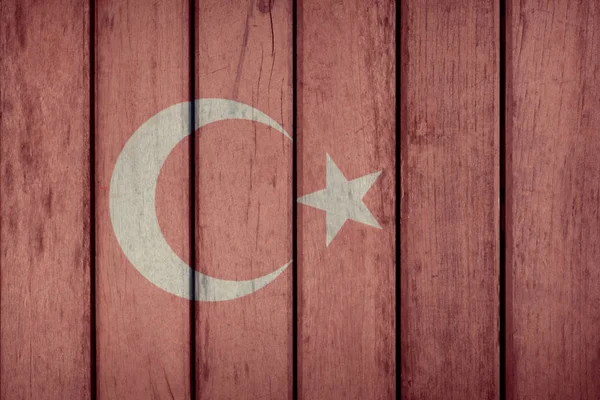 Turkiet flagga trästaket — Stockfoto