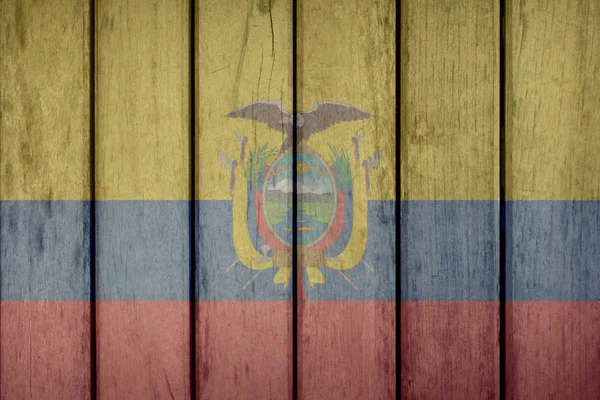 Ecuador Flag Wooden Fence — Stock Photo, Image