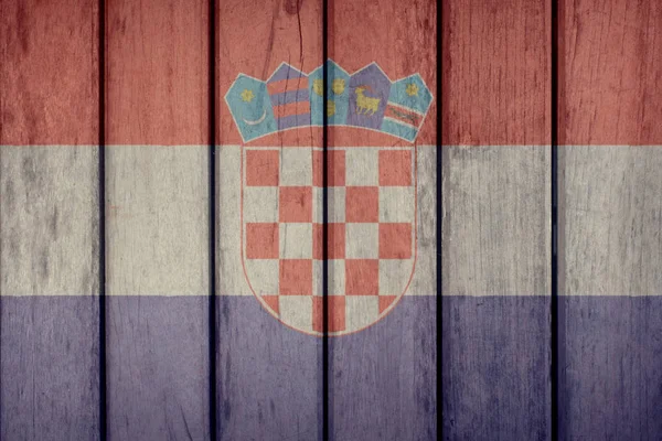 Прапор Хорватії дерев'яний паркан — стокове фото