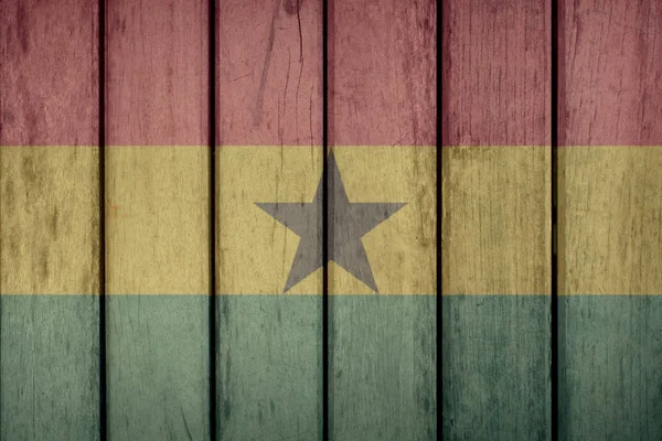 Ghana Flag Wooden Fence — Stock Photo, Image